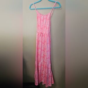 Cat And Jack Girl's Size XL 14/16 Pink Pineapples Print Maxi Dress